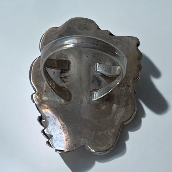 Signed PLATERO Native American Navajo Black Onyx Sterling Silver Ring Jewelry - Picture 6 of 9